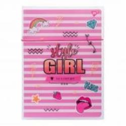 Книга для записей А4 48 клетка в пластиковой папке с рисунком Style Girl Pink YES