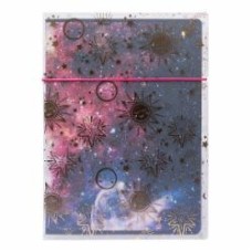 Книга для записей А4 48 клетка в пластиковой папке с рисунком и фольгой Galaxy YES