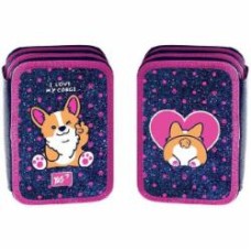 Пенал школьный HP-01 Puppy 533344 YES синий с рисунком