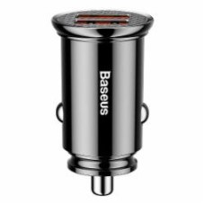 Автомобильное зарядное устройство BASEUS Circular Plastic A+A 30W Dual QC3.0 Black