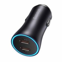 Автомобильное зарядное устройство BASEUS Golden Contactor Pro Dual Fast Charger Car Charger C+C 40W Dark Gray (CGJP000013)