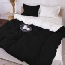 Комплект постельного белья Poplin Line 002 + 099 Alyssa 2х160х220 см белый/черный MirSon