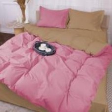 Комплект постельного белья Poplin Line 015 + 041 Honey 160х220 см розовый/коричневый MirSon