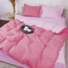 Комплект постельного белья Poplin Line 018 + 041 Dahlia 2х143х210 см светло-розовый/розовый MirSon