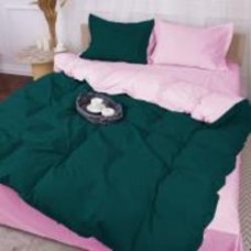 Комплект постельного белья Poplin Line 018 + 091 Jasper 2х160х220 см зеленый/розовый MirSon