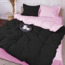 Комплект постельного белья Poplin Line 018 + 099 Ammon 2х143х210 см розовый/черный MirSon