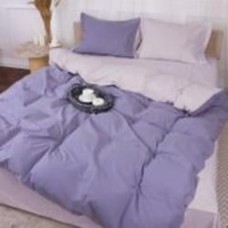 Комплект постельного белья Poplin Line 054 + 056 Monique 2х160х220 см светло-серый/серый MirSon