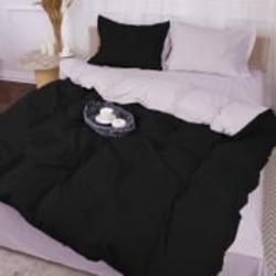 Комплект постельного белья Poplin Line 054 + 099 Angelyn 175х210 см светло-серый/черный MirSon