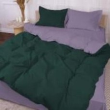 Комплект постельного белья Poplin Line 056 + 091 Rowena 160х220 см серый/зеленый MirSon