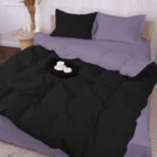 Комплект постельного белья Poplin Line 056 + 099 Jillian 143х210 см серый/черный MirSon