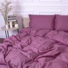 Комплект постельного белья Satin Stripe 30-0008 Smoky Pink 143х210 см темно-розовый MirSon