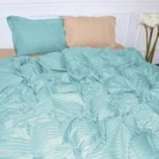 Комплект постельного белья Satin Stripe 30-0013+30-0004 Rovena 200х220 см голубой/бежевый MirSon