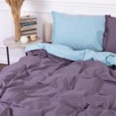 Комплект постельного белья Satin Stripe 30-0015+30-0011 Skylly 175х210 см бирюзовый/серый MirSon