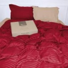 Комплект постельного белья Satin Stripe 30-0018+30-0004 Jenadi 143х210 см красный/бежевый MirSon