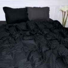 Комплект постельного белья Satin Stripe 30-0021+30-0012 Yamindi 143х210 см черный/серый MirSon