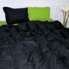 Комплект постельного белья Satin Stripe 30-0021+30-0016 Ballat 220х240 см темно-синий/салатовый MirSon