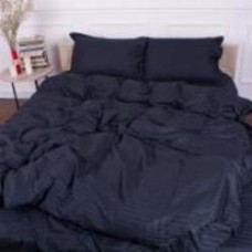 Комплект постельного белья Satin Stripe 30-0021 Dark Blue 220х240 см темно-синий MirSon