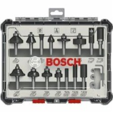 Набор фрез прямая-фасочная-карнизная Bosch 15 шт 2607017471