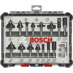 Набор фрез прямая-фасочная-карнизная Bosch 15 шт 2607017471