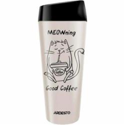 Термочашка Ardesto Coffee Time Meowning 450 мл нержавеющая сталь бежевый (AR2645WC)