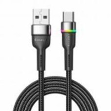 Кабель Essager бель ESSAGER Colorful LED USB Cable Fast Charging 3A USB-A to Type C 2 м черный (EXCT-XCDA01)