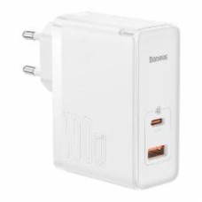 Зарядное устройство BASEUS GaN5 Pro Fast Charger C+U 100W EU (With Cable Type-C to Type-C 100W 20V/5A 1 м) White