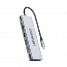 USB-хаб Essager 8 in 1 USB C HUB with 10Gbps External Hard Drive Function NVMЕ/SATA SSD Grey (EHB08-QK0G-Z)