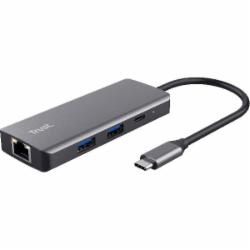 USB-хаб Trust Dalyx 6-in-1 USB-C Multi-port Dock Aluminium