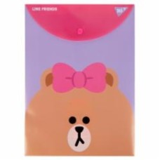 Папка-конверт А4 на кнопке Line Friends YES