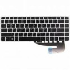 Клавиатура PowerPlant (KB315116) HP Elitebook 840 G3 черная, серебристый фрейм, подсветка black