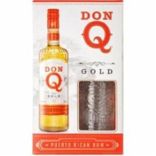 Ром Don Q Don Q Gold 0,700 + бокал 0,7 л