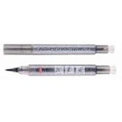 Маркер акварельный Santi Glitter Brush кисть 04 серебряный 390753