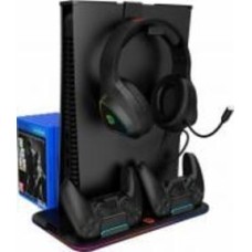 Подставка для игровой приставки Canyon CS-5 RGB PS5 Charge black