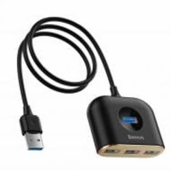 USB-хаб BASEUS Square Round 4 in 1 USB3.0 - USB 3.0 / 3 х USB 2.0 Black (CAHUB-AY01) USB-хаб BASEUS Square Round 4 in 1 USB3.0 - USB 3.0 / 3 х USB 2.0 Black (CAHUB-AY01)