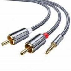 Кабель акустический Essager Monster RCA Audio Cable Jack 3.5 to 2 RCA Cable 3.5mm Jack to 2RCA Male Splitter Aux Cable 1 м серый (EYPZJ-MY0H)