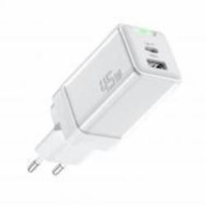 Зарядное устройство Essager Сетевое зарядное устройство ESSAGER ZhiQi 45W Gallium nitride Travel Charge USB A + Type C EU White (ECTCA-ZQB02-Z)