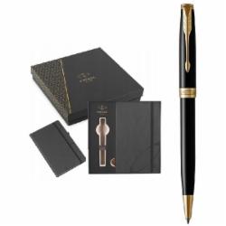 Набор Parker Sonnet Black Lacquer GT BP 86 032b24 (шариковая ручка + блокнот Parker)