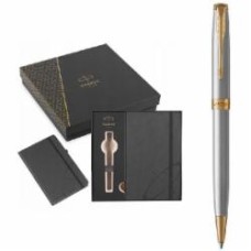 Набор Parker Sonnet Stainless Steel GT BP 84 132b24 (шариковая ручка + блокнот Parker)