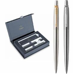 Набор ручек шариковых Parker Jotter Stainless Steel GT BP + Stainless Steel CT BP (2 шариковые ручки) 16 002b24