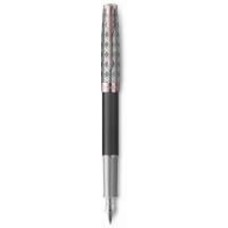 Ручка перьевая Parker Ручка Паркер Sonnet 17 Metal & Grey Lacquer рож. позол. перо