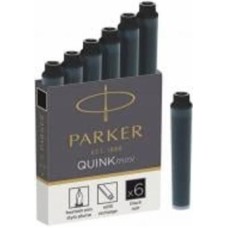 Картридж для перьевых ручек Quink міні (11 510BK) 40 мм 1 мм черный Parker 6 шт.