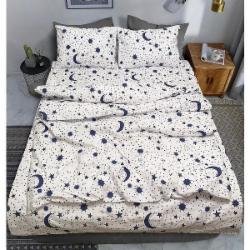 Комплект постельного белья двуспальный STARS ON WHITE REVERSE белый Zastelli
