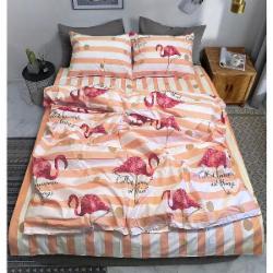 Комплект постельного белья евро FLAMINGO FRONT/REVERSE розовый Zastelli