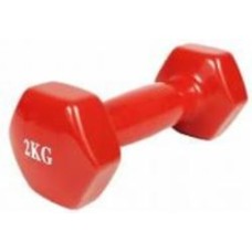 Гантель EasyFit для фитнеса с виниловым покрытием 2 кг 1 шт. (EF-0020-R) красный