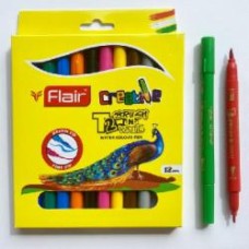 Фломастеры двухсторонние Т2 Brush&Write 12 цветов FA8018 Flair