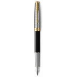 Ручка перьевая Parker Sonnet 17 Metal & Black Lacquer позол. перо