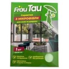 Салфетка Frau Tau с микрофибры для стекла 40х30 см 1 шт./уп. зеленая