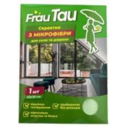 Салфетка Frau Tau с микрофибры для стекла 40х30 см 1 шт./уп. зеленая