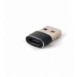 Переходник USB Cablexpert USB 2.0, А-папа/C-мама, алюминий black (A-USB2-AMCF-02)