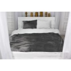 Комплект постельного белья Велюр Winter Frost 28-0001+28-0005 Snowdrop Velvet 143х210 см серый/белый MirSon